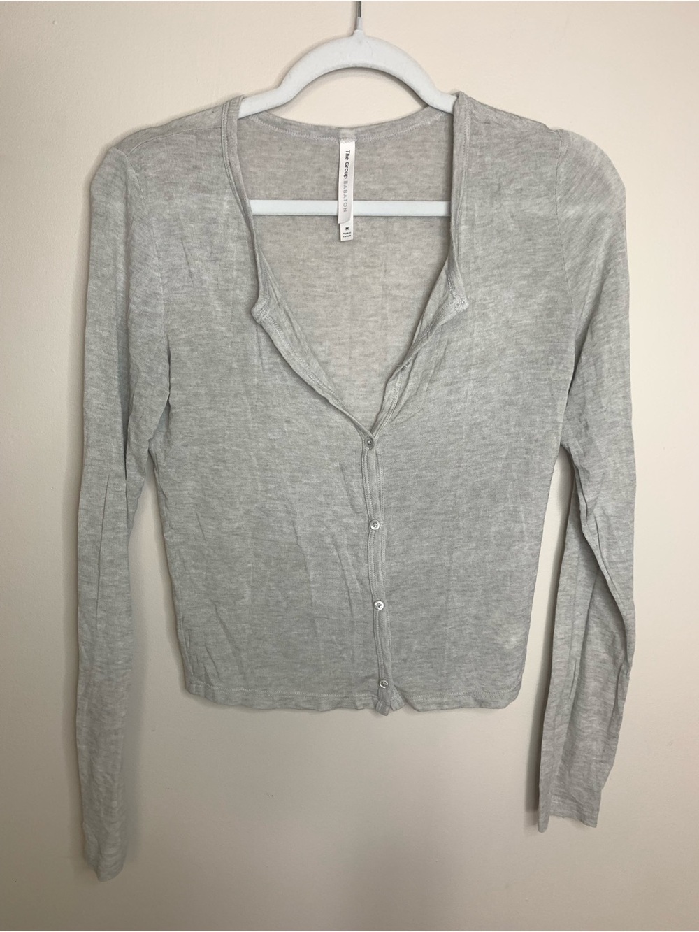 The Group Babaton Wool Blend Grey Button Up Cardigan M